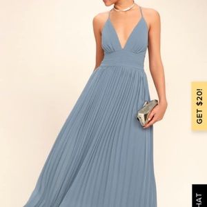 Lulus dusty blue ball gown